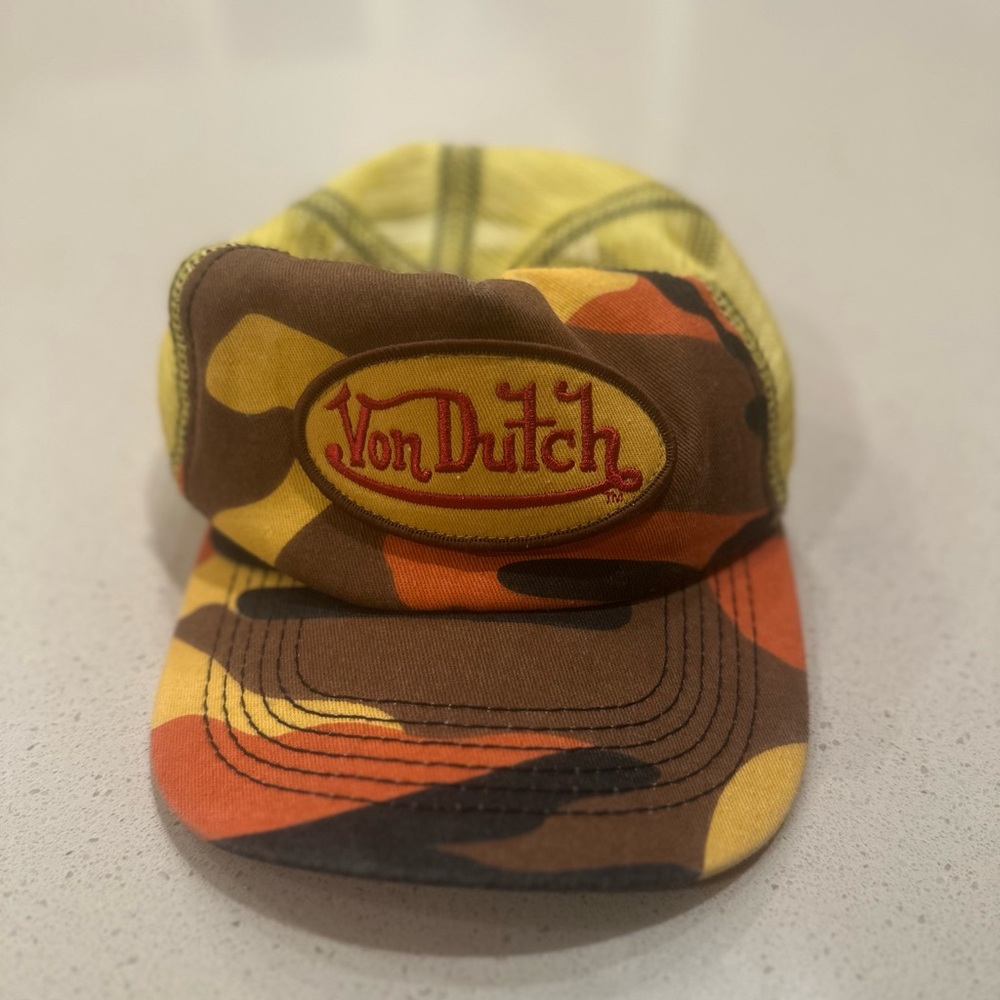 Von Dutch Women’s Camo Hat - Brown, Yellow, Orange